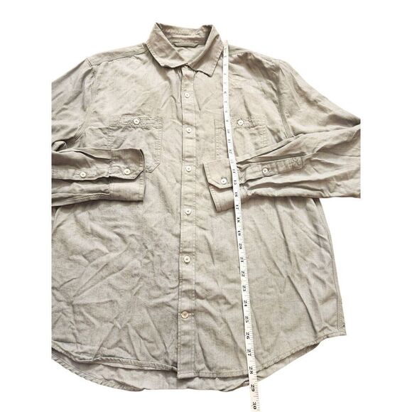 Mack Weldon Men's Large Button up Performance pocket shirt Cotton Lyocell Gray - Picture 4 of 8